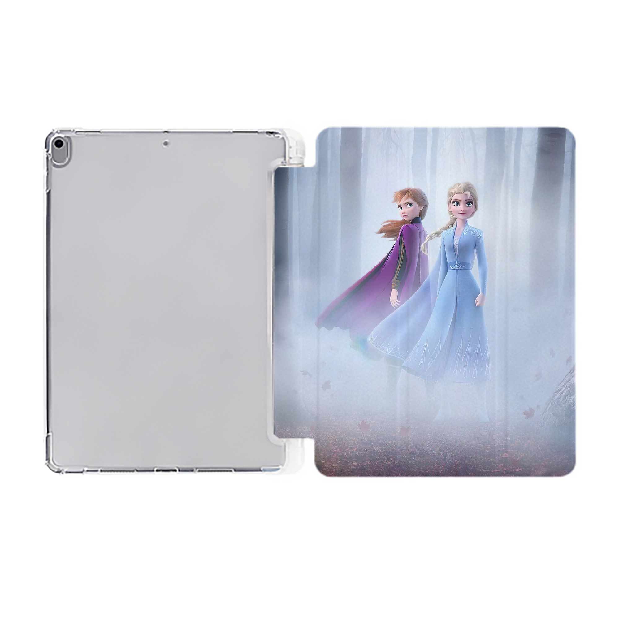 （画像用） アナと雪の女王 アンナ エルサ Frozen Anna Elsa IPad ケース ペン収納付き 三つ折りスタンド PUレザー×シリコン 対応機種9.5/10.5/10.9インチ